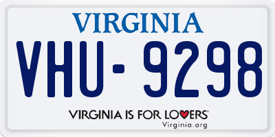 VA license plate VHU9298