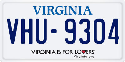 VA license plate VHU9304