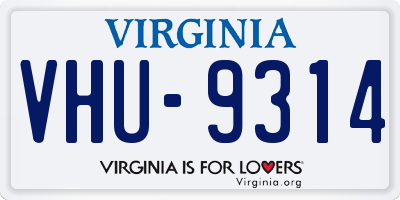 VA license plate VHU9314