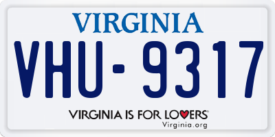 VA license plate VHU9317