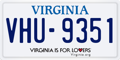 VA license plate VHU9351