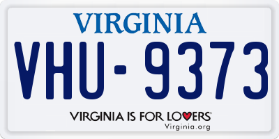 VA license plate VHU9373