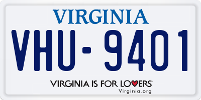 VA license plate VHU9401