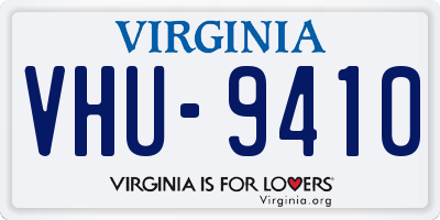 VA license plate VHU9410