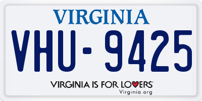 VA license plate VHU9425