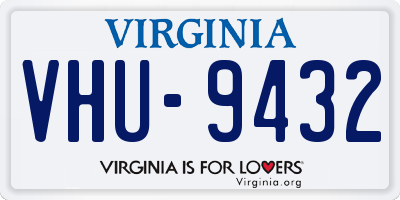 VA license plate VHU9432