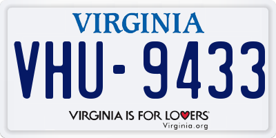 VA license plate VHU9433