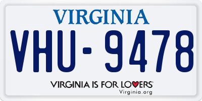 VA license plate VHU9478