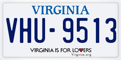 VA license plate VHU9513