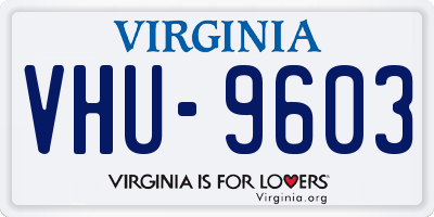 VA license plate VHU9603