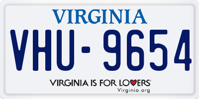 VA license plate VHU9654