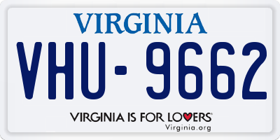 VA license plate VHU9662