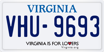 VA license plate VHU9693