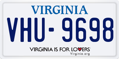VA license plate VHU9698
