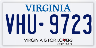 VA license plate VHU9723