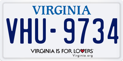 VA license plate VHU9734