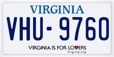 VA license plate VHU9760