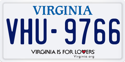 VA license plate VHU9766