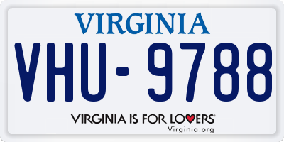 VA license plate VHU9788