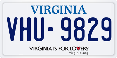 VA license plate VHU9829