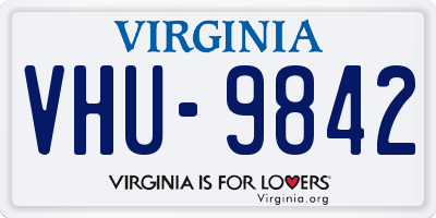 VA license plate VHU9842