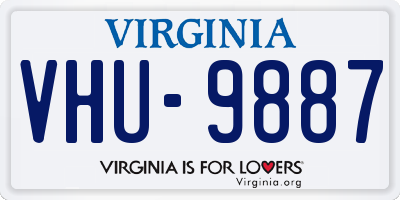 VA license plate VHU9887