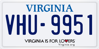 VA license plate VHU9951