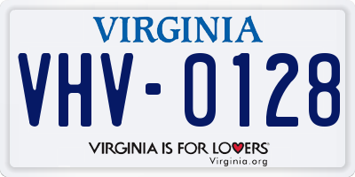 VA license plate VHV0128