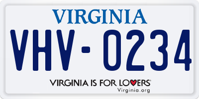 VA license plate VHV0234