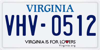 VA license plate VHV0512