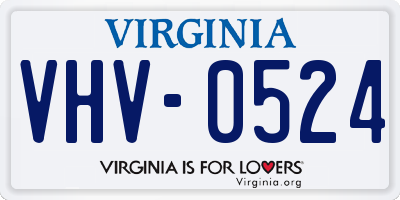 VA license plate VHV0524
