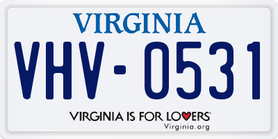 VA license plate VHV0531