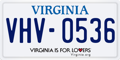 VA license plate VHV0536