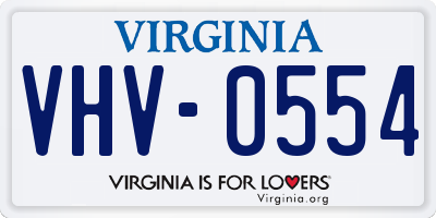 VA license plate VHV0554