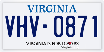VA license plate VHV0871