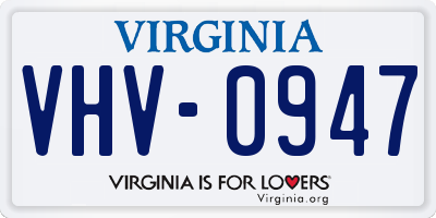 VA license plate VHV0947