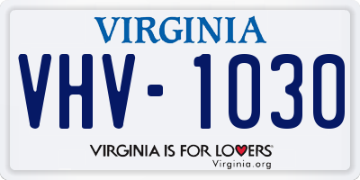 VA license plate VHV1030