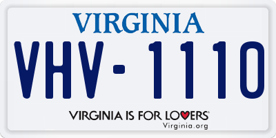 VA license plate VHV1110