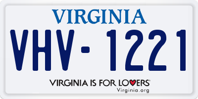 VA license plate VHV1221