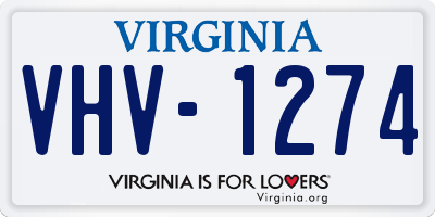 VA license plate VHV1274