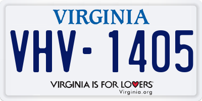 VA license plate VHV1405