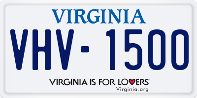 VA license plate VHV1500