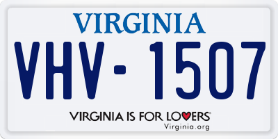 VA license plate VHV1507