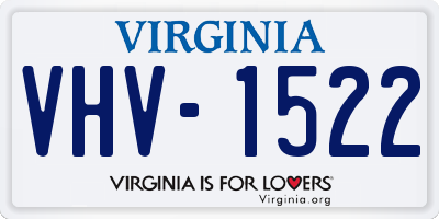 VA license plate VHV1522