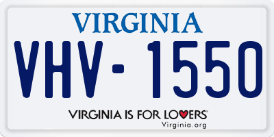 VA license plate VHV1550