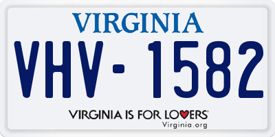 VA license plate VHV1582