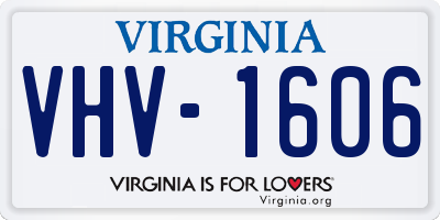 VA license plate VHV1606