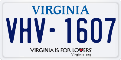 VA license plate VHV1607