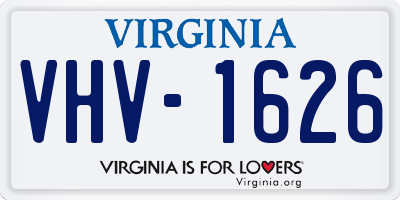 VA license plate VHV1626