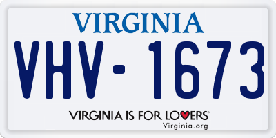 VA license plate VHV1673